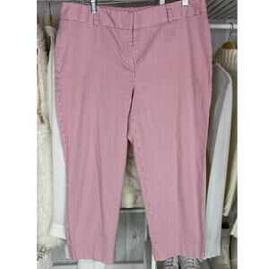 Talbots Women's Size 14 Pink and White Striped Signature Ankle Pants #0466